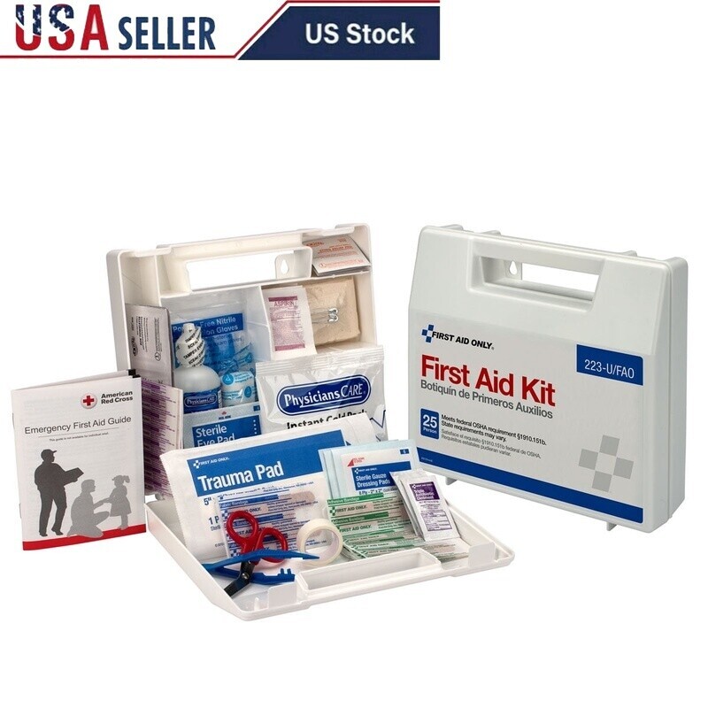 ANSI OSHA First Aid Kit for 25 People 107-Piece Wall Mount Water Resistant