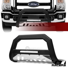 For 2011-2016 F250f350 Superduty Matte Blackss Skid Avt Aluminum Led Bull Bar