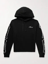 Amiri Bones Logo embroidered Knit Hoodie