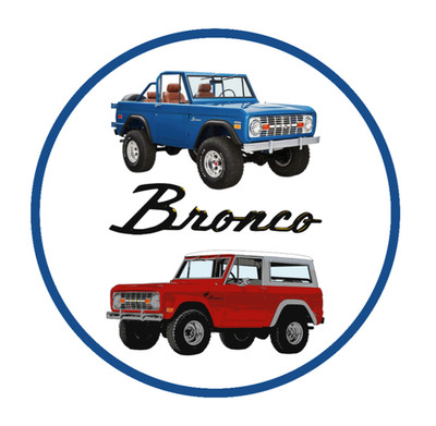Car Classics ''Ford Bronco'' - 4'' Vinyl Decal Sticker Handcrafted Car Truck Cooler