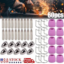 60pcs Plasma Cutter Torch Consumables Kit for SG-55, AG-60, WSD-60 CUT50 60Amp