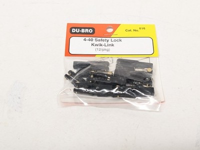 DU-BRO 4-40 Safety Lock Kwik Link Clevis R/C Airplane Boat - 12 Pack New