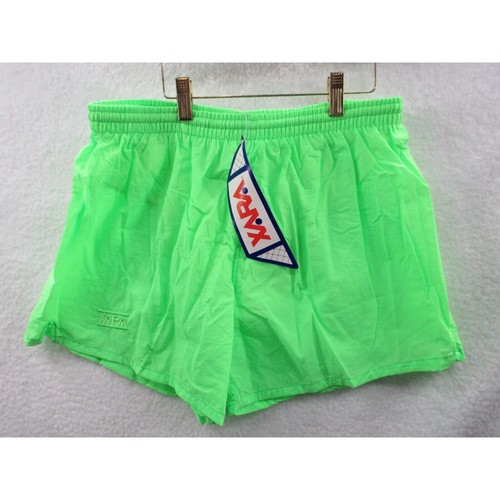 Pantaloncini da calcio uomo XL foderati Y2K Xara XL nylon nuovi con etichette vintage anni 90 - verde volt - Foto 1 di 12