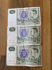 1987-1988 10 Tio Kronor Bills