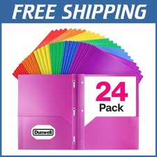 Colorful 3-Prong 2 Pocket Folders, 24 Pack