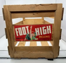 VINTAGE Foot High Melons Sexy Girlie Fruit Crate Man Cave Farm House Advertising