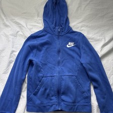 Nike Boys Blue Full Zip Blank Hoodie Jacket Size Big Kids Large
