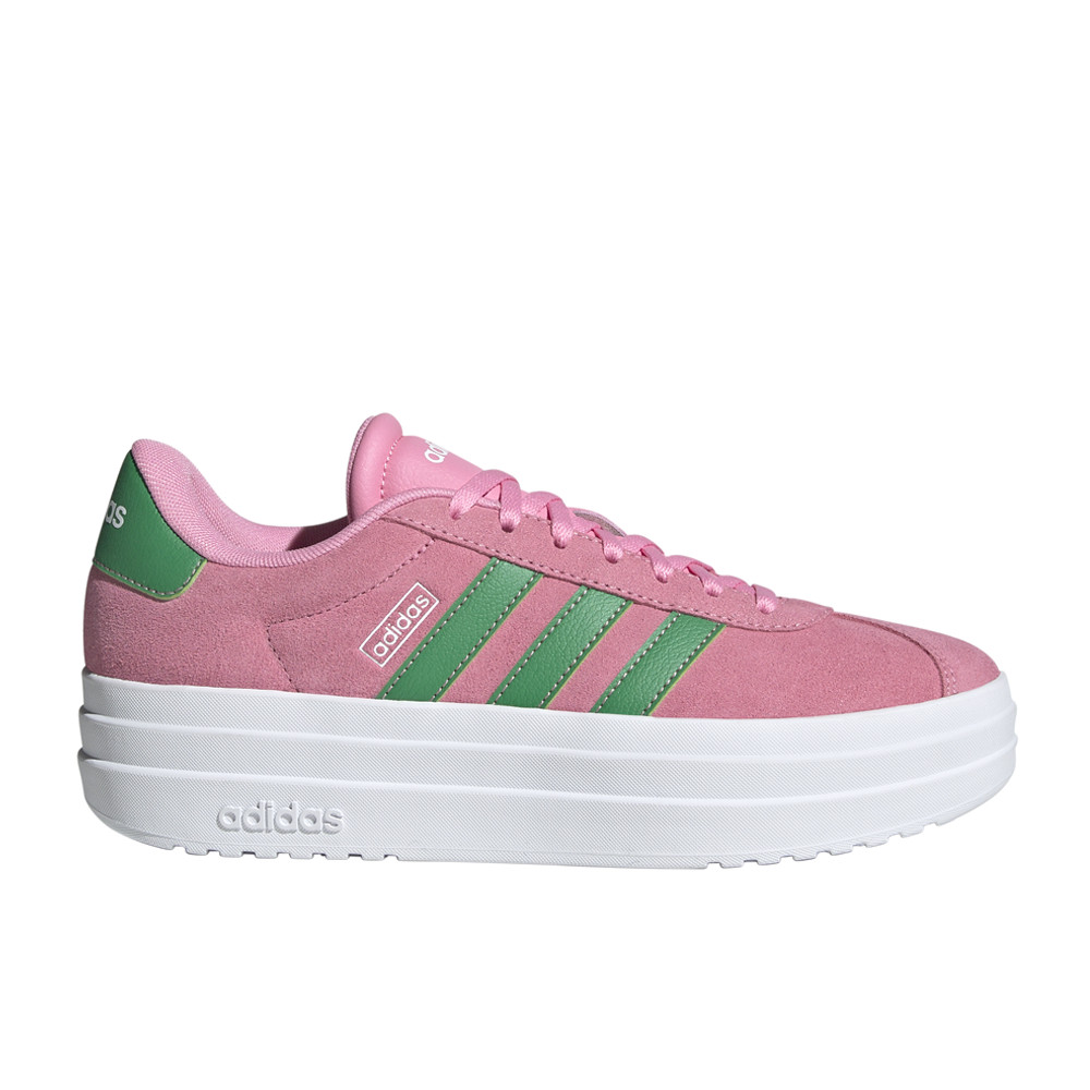 adidas Vl Court Bold Lace Up  Womens Pink Sneakers Casual Shoes JR3137-A