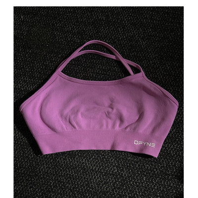 DFYNE Purple Solid Crossback Pullover Sports Bra Women s S Wireless Logo