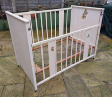 Vintage 1950's Cot Bed - Drop side.