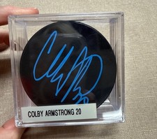 Colby Armstrong Autographed Hockey Puck In Display Case