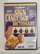 Vintage American Sign Language Dictionary Gold Edition CD Rom CD Set Brand New