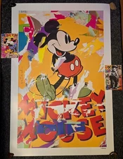 RARE Mr. Brainwash Mickey Mouse LIMITED EDITION Disney Print! TWO BONUS CARDS!