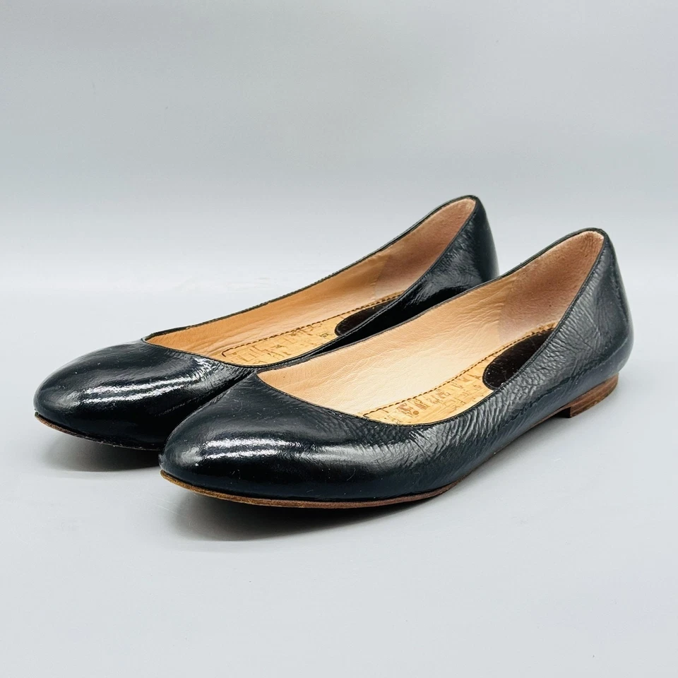 Zapatos planos de ballet Marc by Marc Jacobs para mujer 8,5 charol negro sin cordones Foto 4 de 4