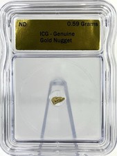 0.59g Gold Nugget ICG Genuine Gold Label Natural Nugget 7886.58 per troy oz