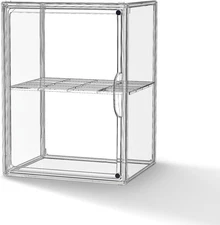 Clear Acrylic Display Case, Super Large 1 Pack, XXX with Divider-Clear 