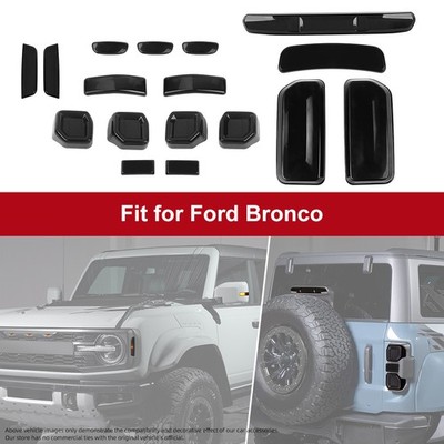 Exterior Front Rear Taillights Lamp Smoked Black Decor Trims For Ford Bronco 21+