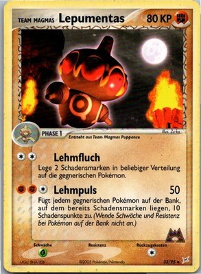 Pokémon Lepumentas 33/95 EX Team Magma vs Team Aqua 2005 Deutsch