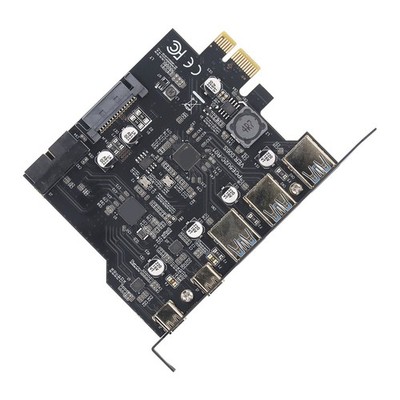 PCIe To USB 3.2 Gen 2 Card 20Gbps 3 USB Type A 2 USB Type C 5 Port PCI Expre BAK