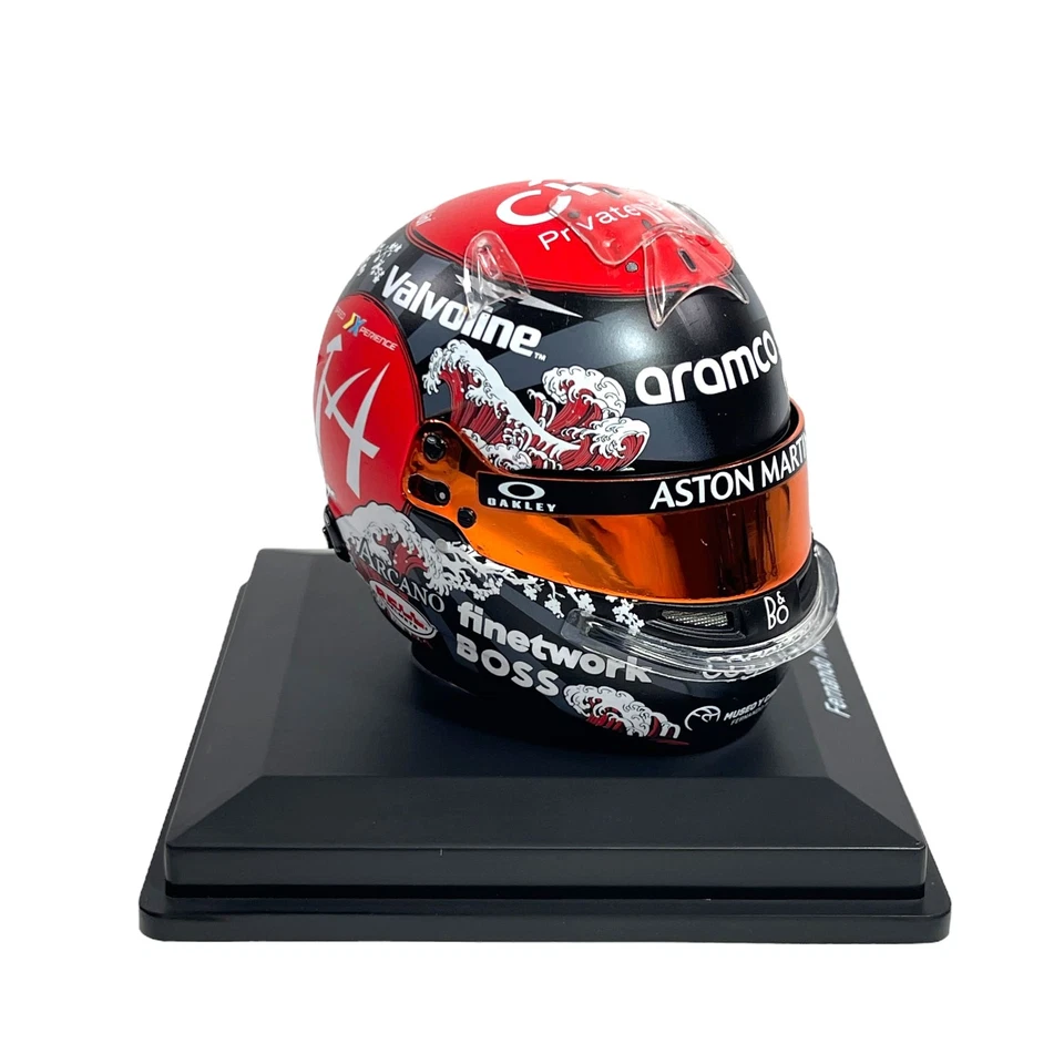 Mini Helmet Spark 1/5 Aston Martin Aramco F1 Team Fernando Alonso Japan GP 2024 - Immagine 2 di 4