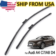 New Set Front Windshield Wiper Blades 4G1998002A For Audi A6 S6 RS6 C7 2012-19
