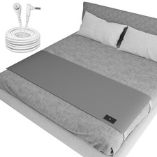 Grounding Sheets with 10 Silver Fiber, Grounded Bed for Queen, Gray