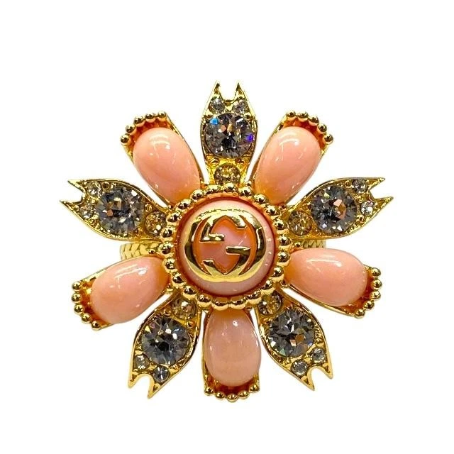 Gucci Bague G Entrelacée 3 Rangs Bijoux Or Rose Taille XS avec Boîte