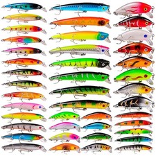 Eco-Friendly Bass Fishing Lures Set 43pcs Hard Plastic Baits