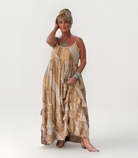 Jaded Gypsy Evening Palm Maxi Dress Ruffle Cottage Core Tiered O/S NWT $132