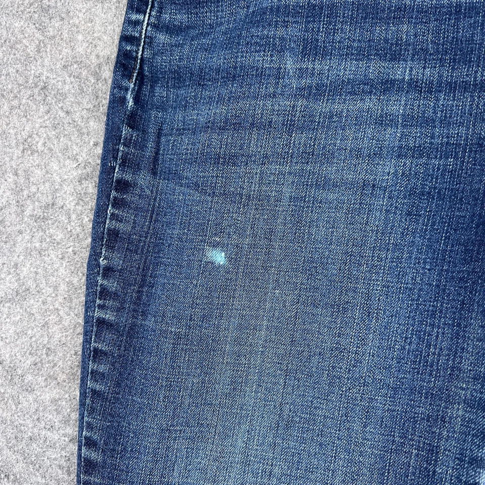 Levis 505 Jeans Womens 12L 31x34 Blue Denim Straight Leg Mid Rise Stretch - Image 4 of 4