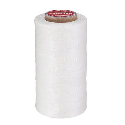 Flat Waxed Thread for Leather Sewing, 295 Yards / 270m, 150D, White