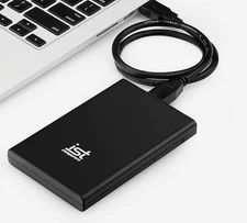 1TB Portable External Hard Drive USB 3.0 Slim Black for Mac PC Laptop