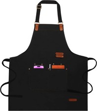 HEAVY DUTY Canvas Kitchen Chef Cooking Apron Cross-Back Adjustable Bib Work BBQ