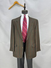 Vintage Mens Sport Coat 100 Pure Wool Houndstooth Classic 2Button Jacket US 44R