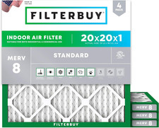 20X20X1 Air Filter MERV 8 Dust Allergy Defense 4-Pack