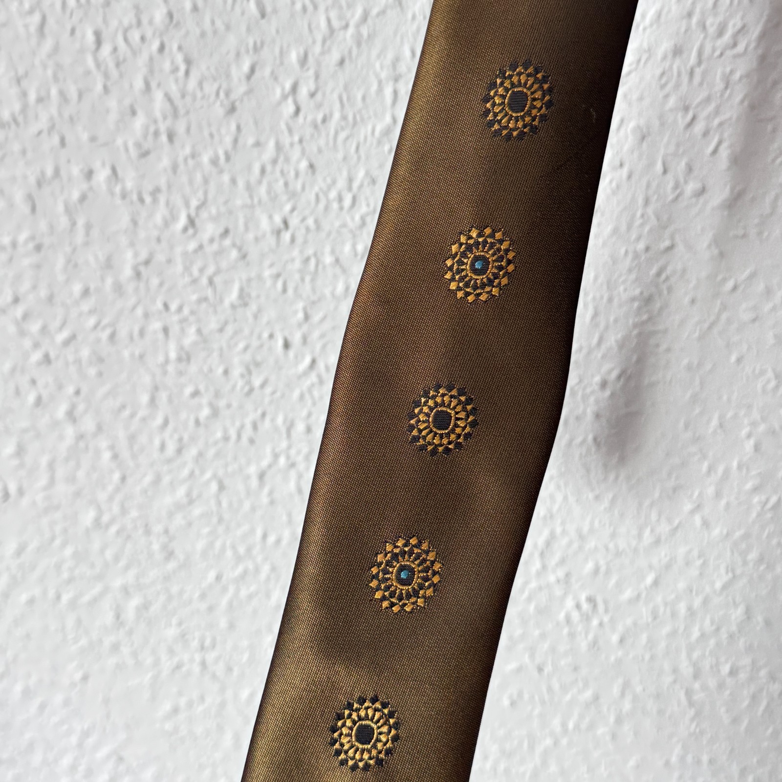 Vintage "Jewel" Brown Geometric Patterned Tie image 6