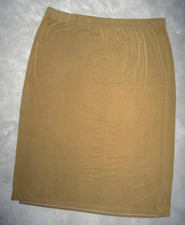 NWT NEW GARNET HILL Warm Brown Bronze Knit Pull-on Skirt XL