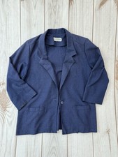Alfred Dunner Women's Navy Blazer Jacket Size 14 3/4 Sleeve