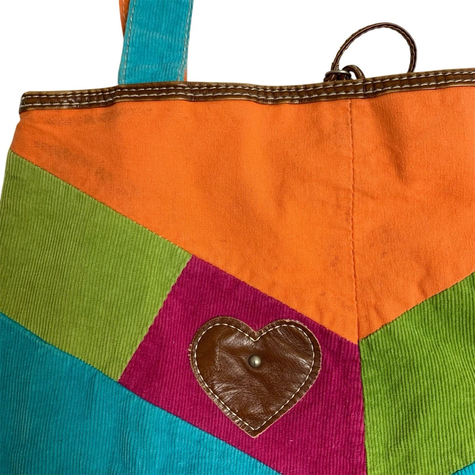 Bolso Mensajero Vintage Unionbay Multicolor Pana Boho Hippie Y2K Foto 4 de 4