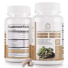 2 Pack Cortisol Supplements for Women & Men - 10-in-1 Cortisol Reducer Manage...