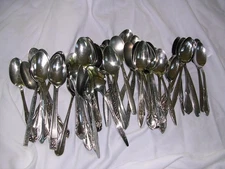#ZW LOT Of 50 MIXED PATTERNS OF  STAINLESS FLATWARE ALL TEASPOONS ~NICE QUALITY