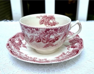 Johnson Brothers Strawberry Fair Pink Cup and Saucer Set