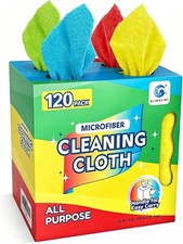 Microfiber Cleaning Cloth 120 Pack, Reusable Paper Towels 11 x 9  Lint Free 
