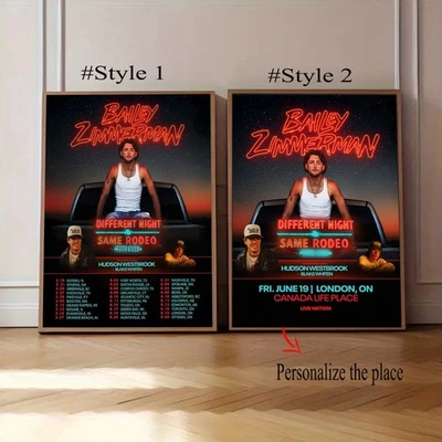 Bailey Zimmerman Tour 2026 Poster | Custom Poster