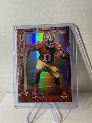  2025 Topps Chrome Brandon Aiyuk Pigskin Parallel Refractor #266 49ers 