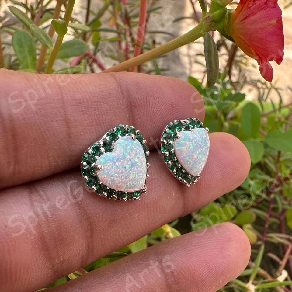 Brincos de opala fogo natural 12 quilates pedras preciosas 925 ganchos de prata maciça - Imagem 4 de 4