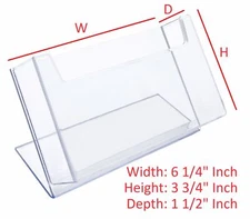 T'z Tagz New Clear 6x4 Inch Slant Back Postcard Holder Display Stand 2 Pack