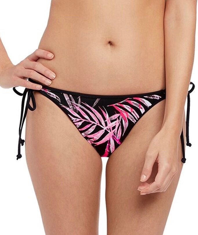 Freya Sunset Palm Bikini Brief Size XL 16 18 Black Pink Rio Tie Side Bottom 2895