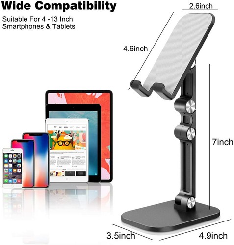 Adjustable Phone Tablet Desktop Stand Desk Holder Mount Cradle F iPhone 13 14 15 - Photo 4 sur 12
