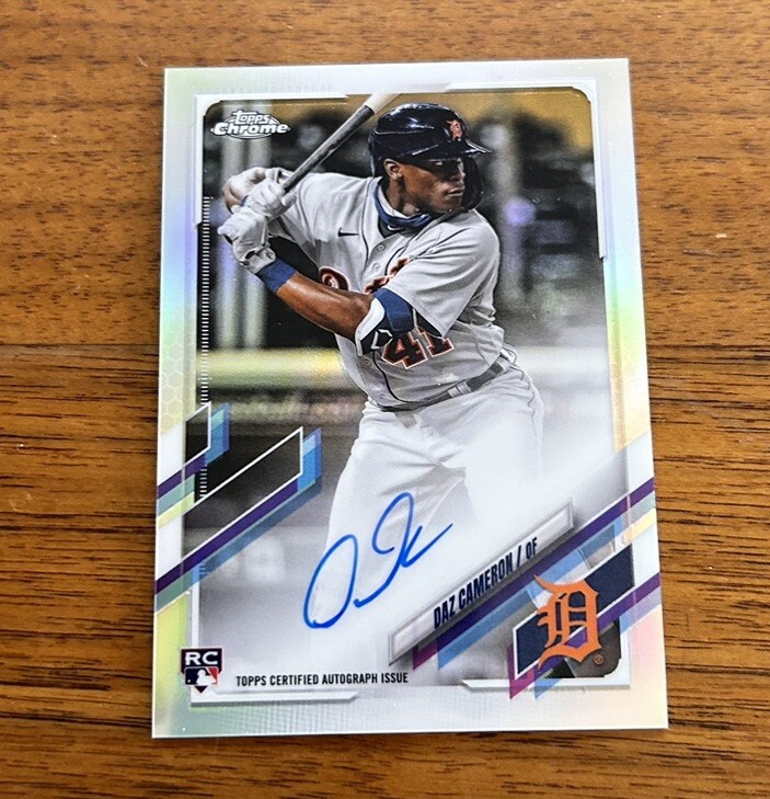 2021 Topps Chrome Rookie Auto Refractor /499 Daz Cameron #RA-DCA Rookie Auto RC